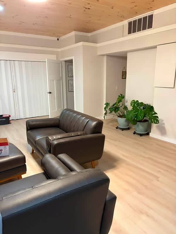 Closer view of lounge seating and open floor space at MeetUps Event Center showing guest flow and comfort areas